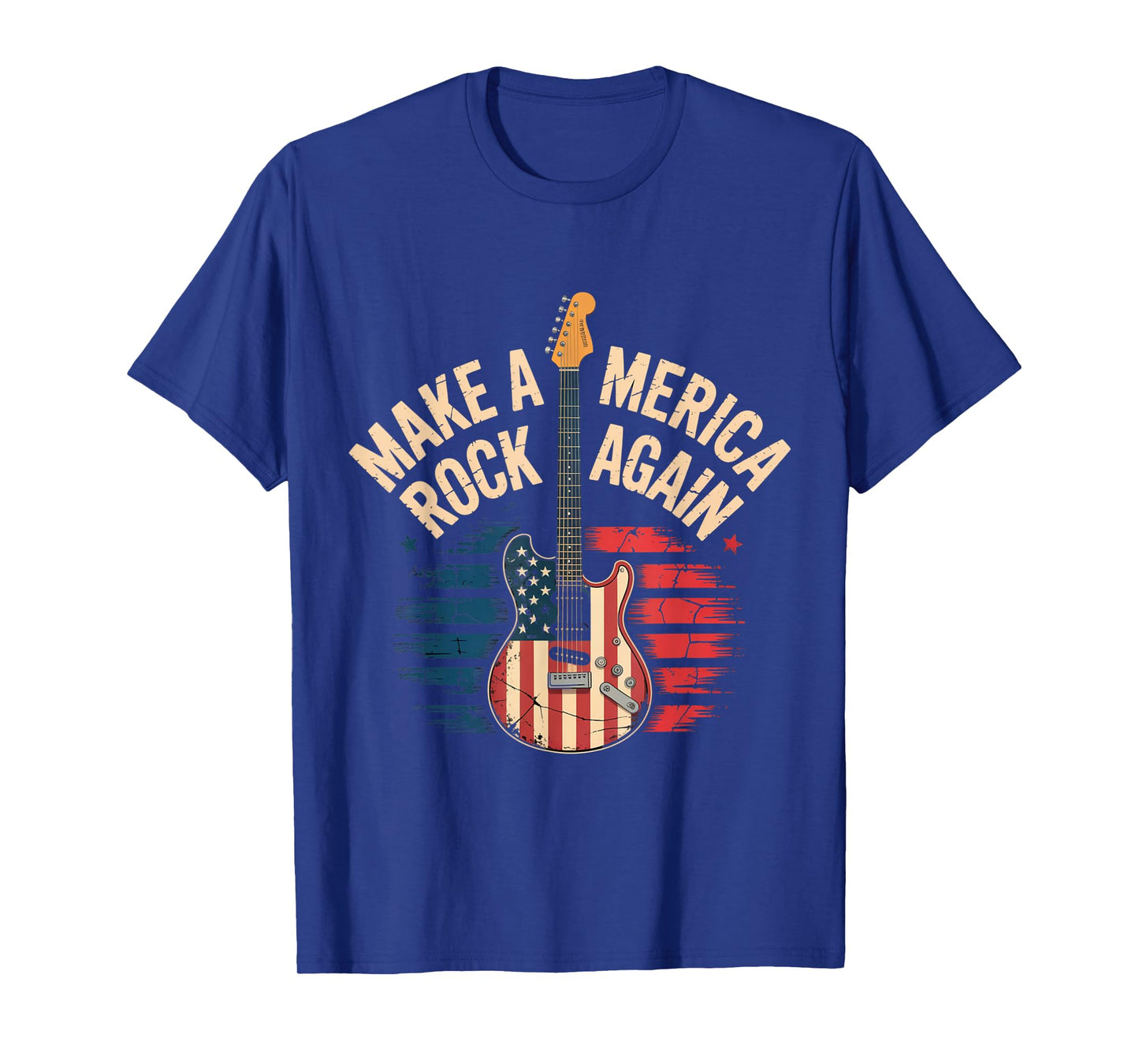 Make America Rock Again – Vintage Guitar Patriotic Design T-Shirt