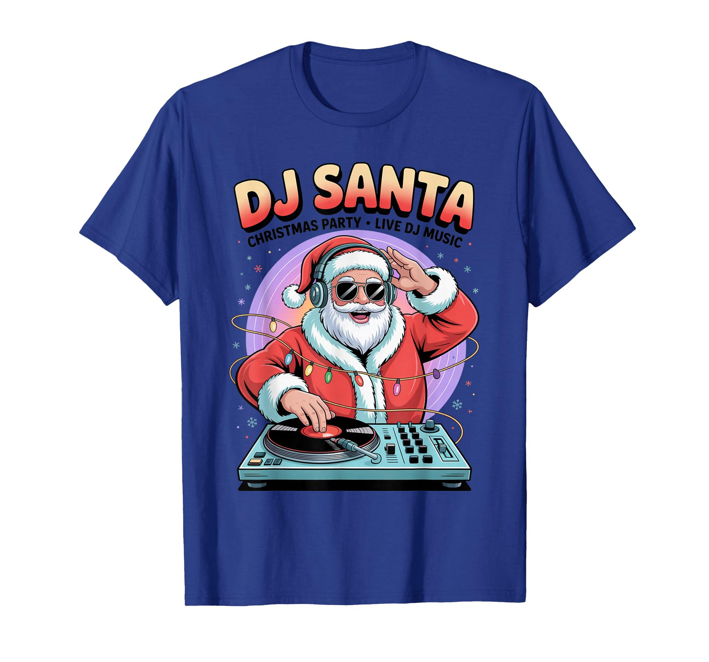DJ Santa Spinning Christmas Party Vibes T-Shirt