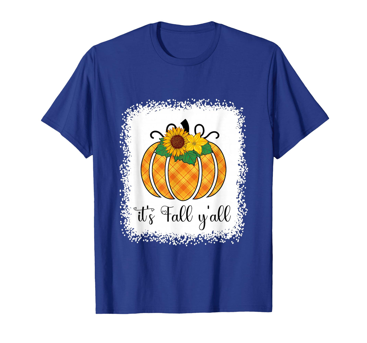 Halloween Orange Pumpkin Buffalo Plaid It's Fall Y'all Women T-Shirt