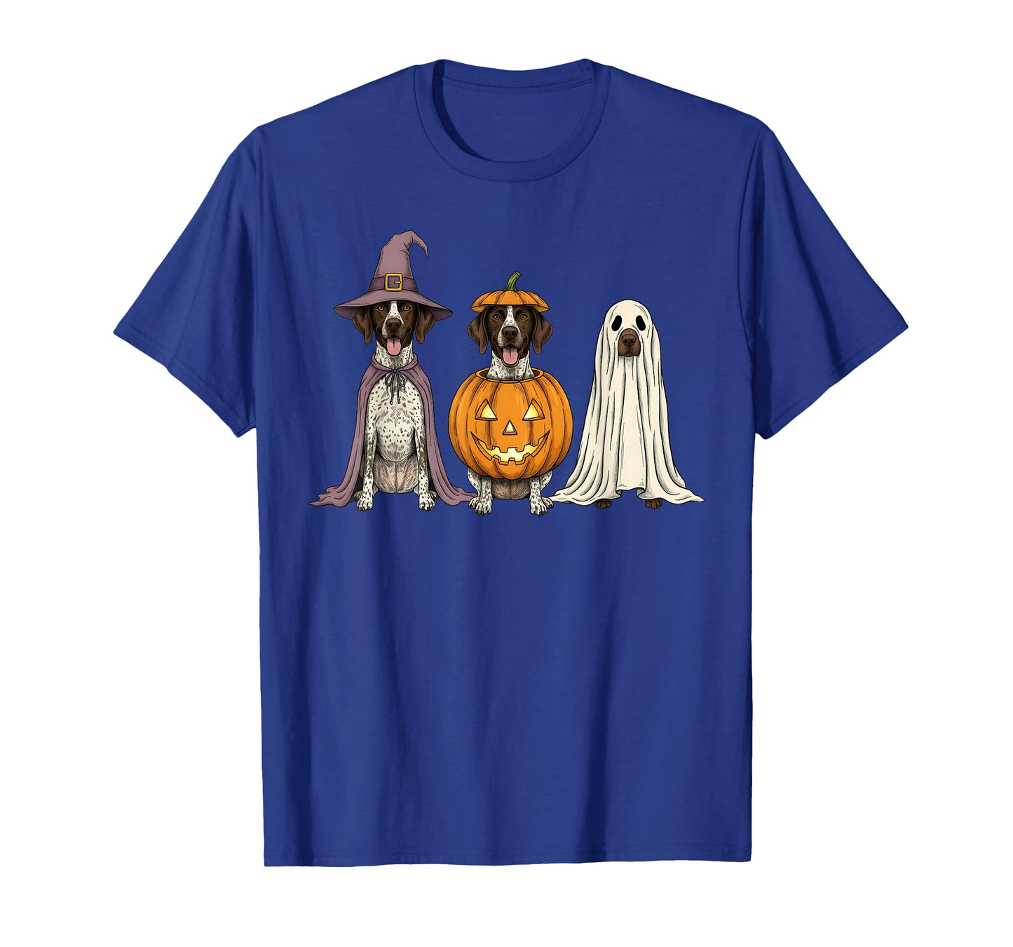 Spooky Ghost German Shorthaired Pointer Pumpkin Halloween T-Shirt