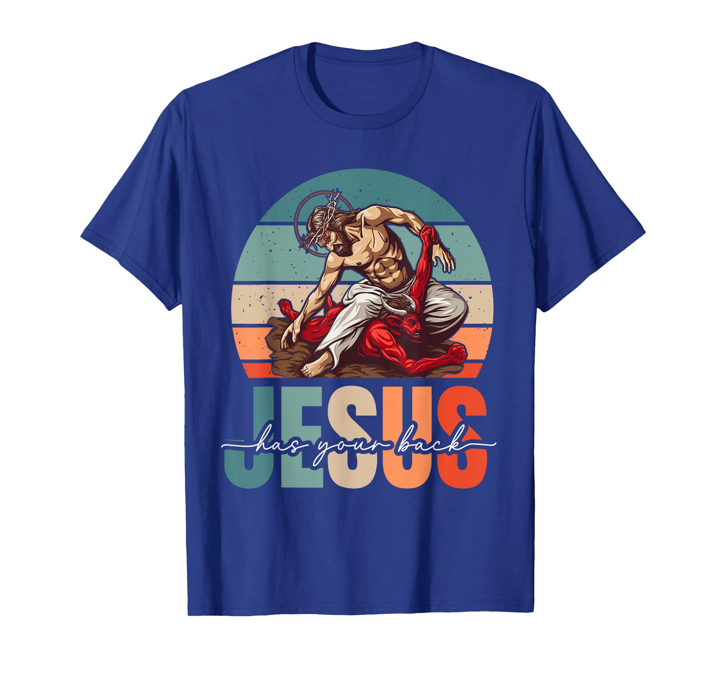Jesus Has Your Back Jiu Jitsu Vintage Christian T-Shirt