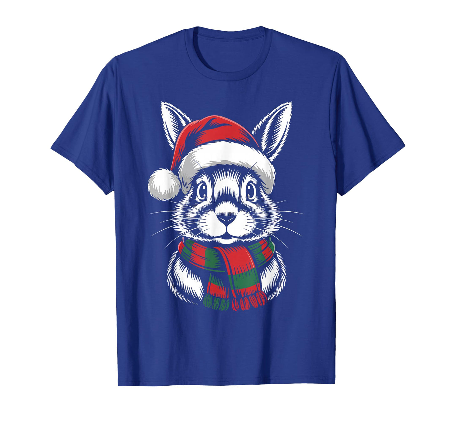 Rabbit Xmas Santa Hat Scarf Christmas Costume T-Shirt