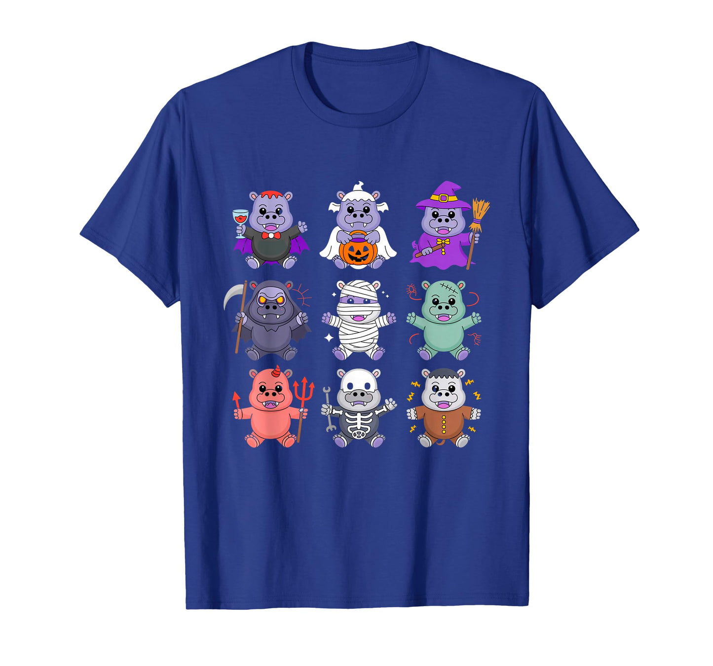 Hippo Ghost Witch Zombie Mummy Halloween Costume T-Shirt