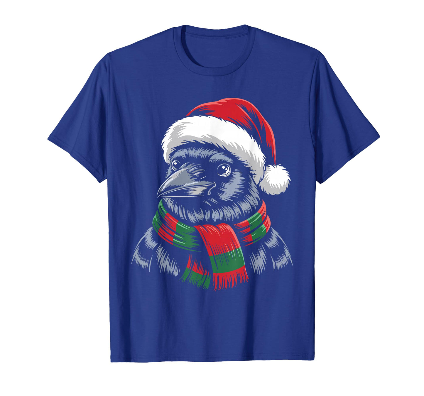Crow Xmas Santa Hat Scarf Christmas Costume T-Shirt