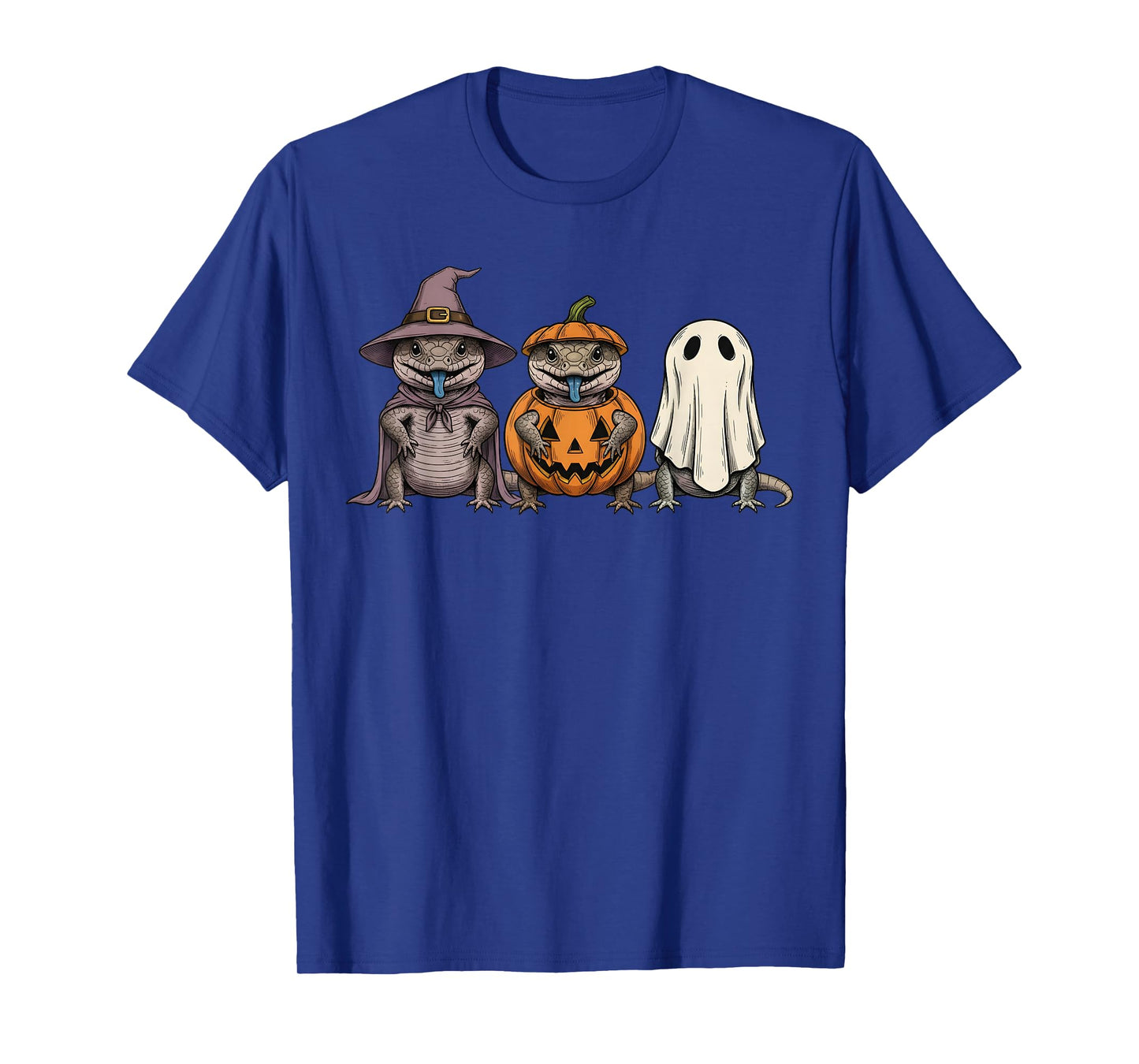 Spooky Ghost Blue Tongued Skink Lover Pumpkin Halloween T-Shirt