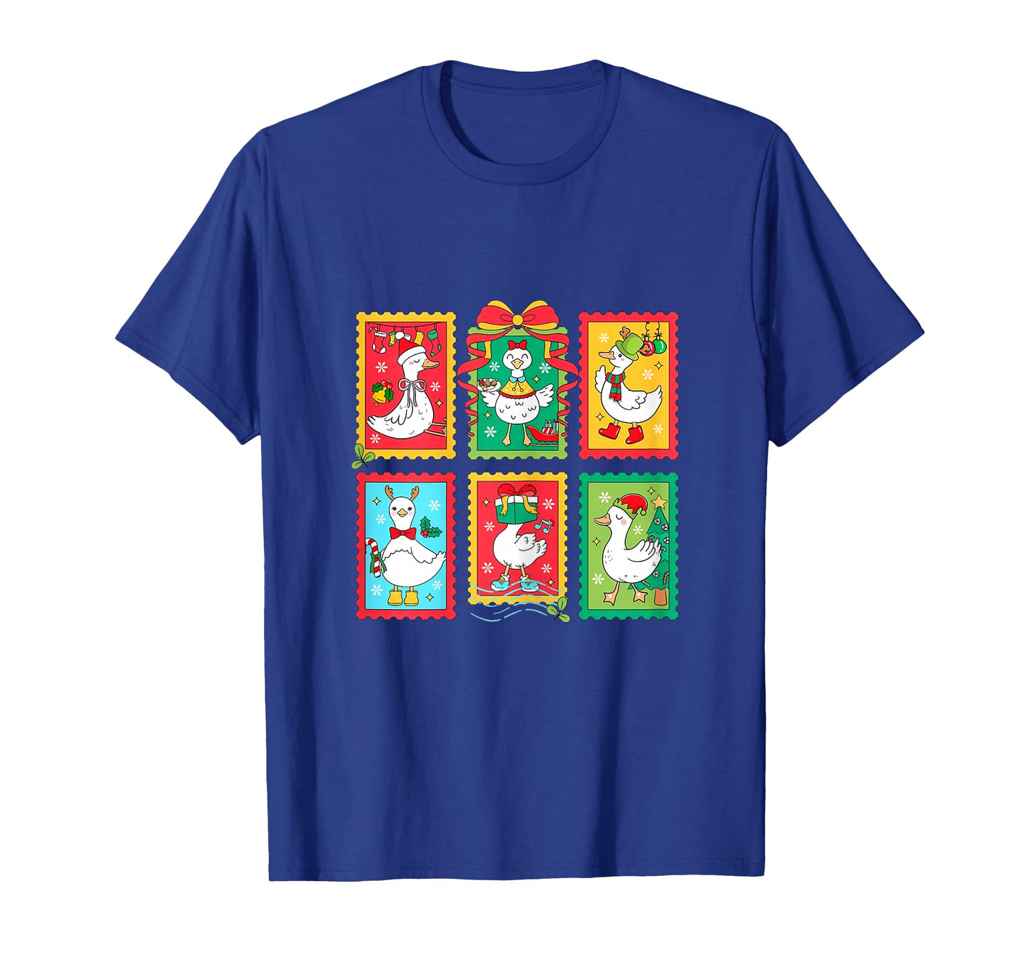 Womens Funny Christmas Goose Tee, Preppy Christmas Goose Girl Women T-Shirt