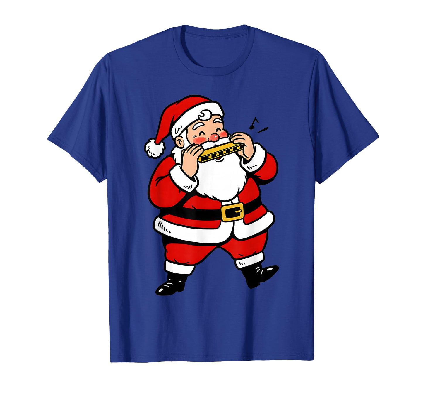 Christmas Harmonica Player Cute Santa Xmas Boys Men Kids T-Shirt