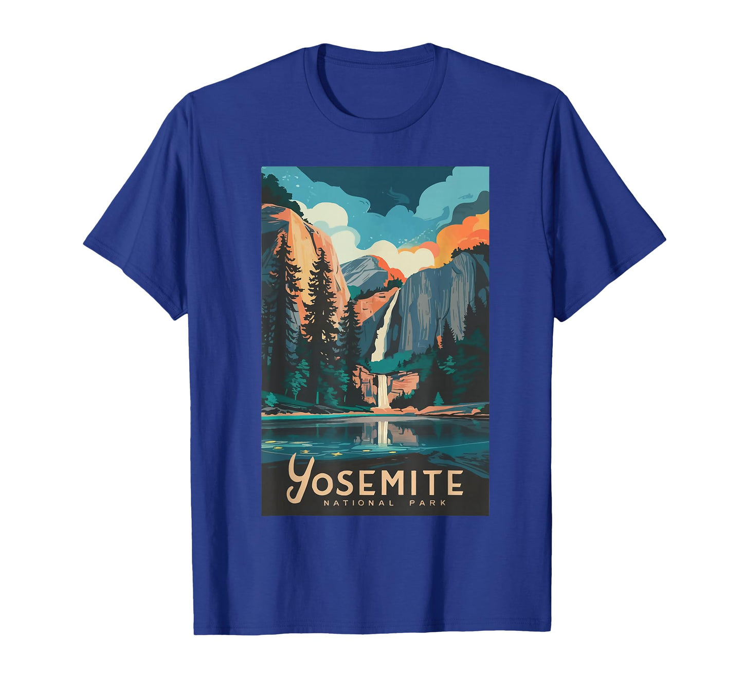 Retro Yosemite California National Park Tunnel View Trails T-Shirt