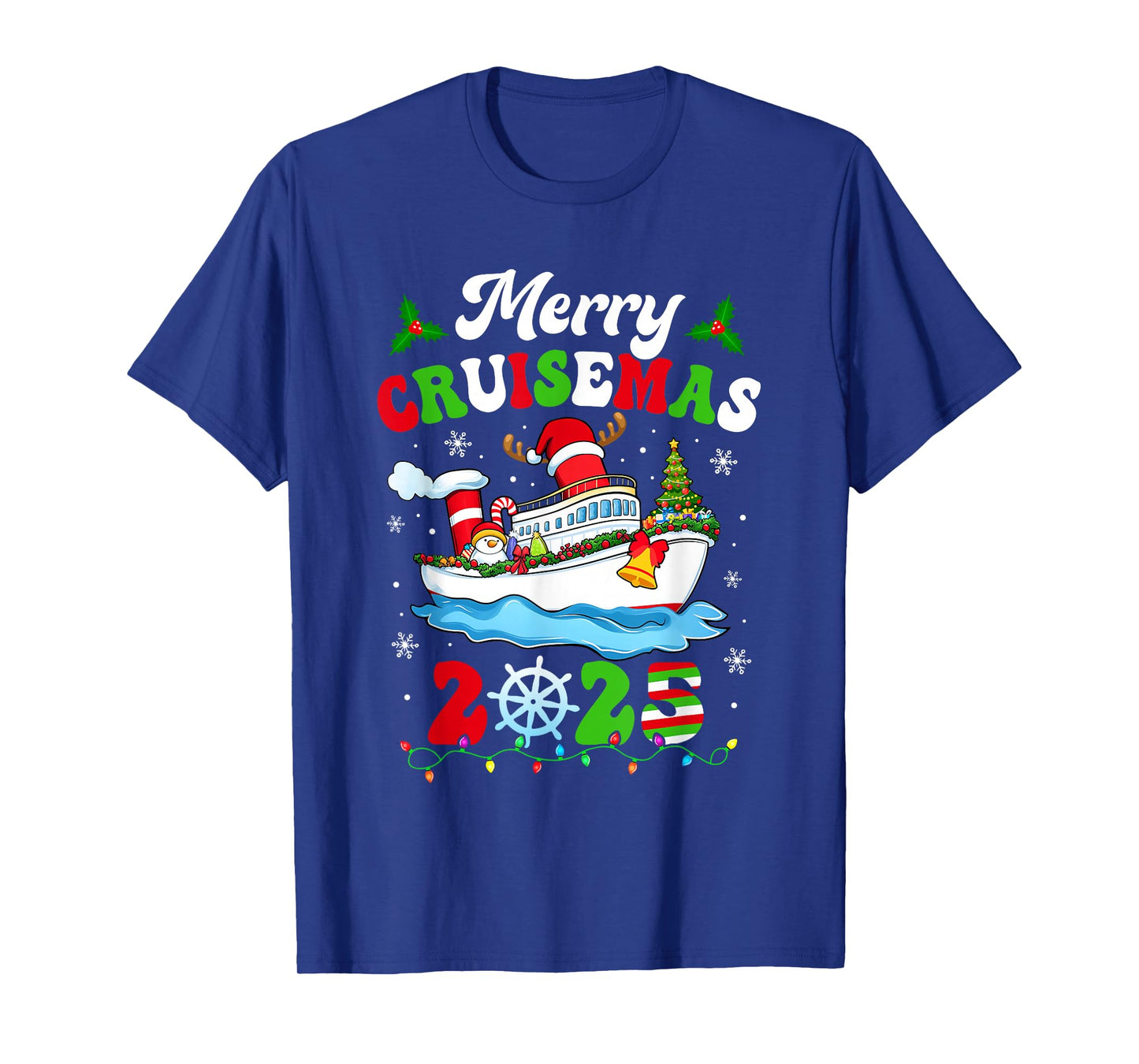 Merry Cruisemas 2025 Christmas Cruise Ship Santa Reindeer T-Shirt