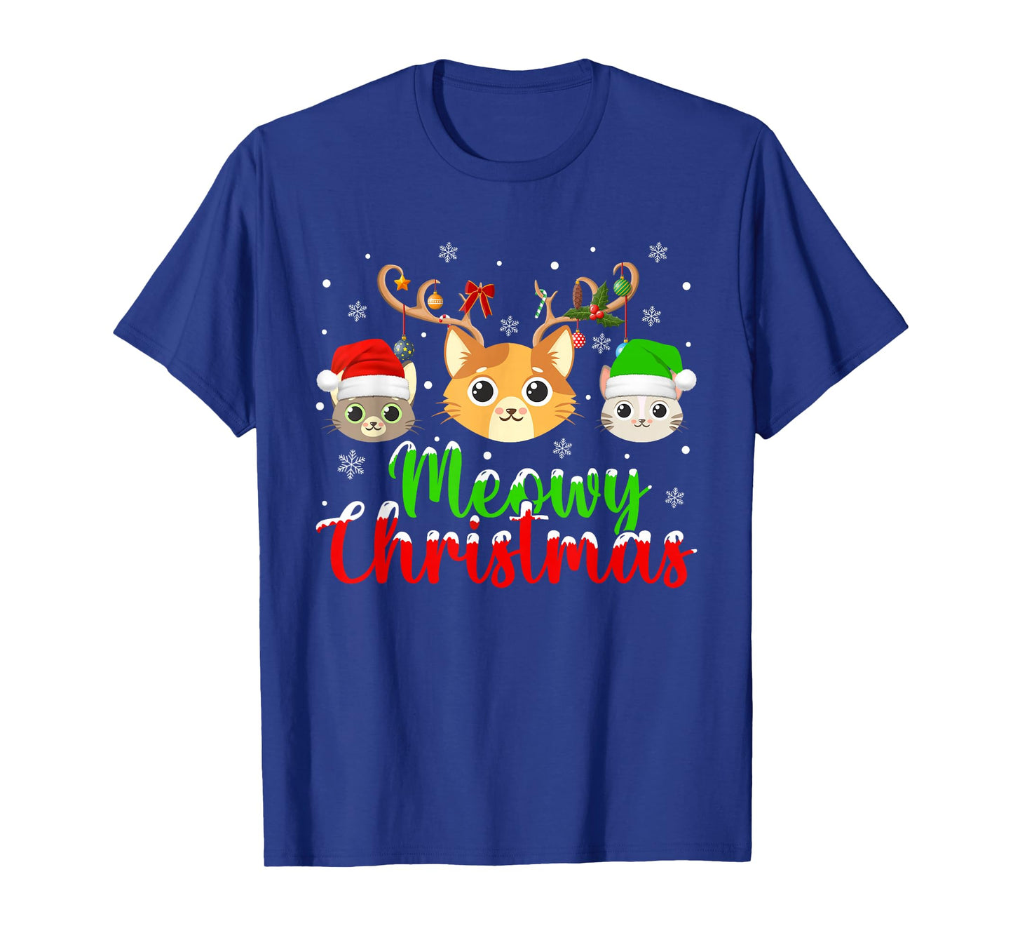 Cat Meowy Christmas Pajamas Funny Cat Lover Christmas Family T-Shirt