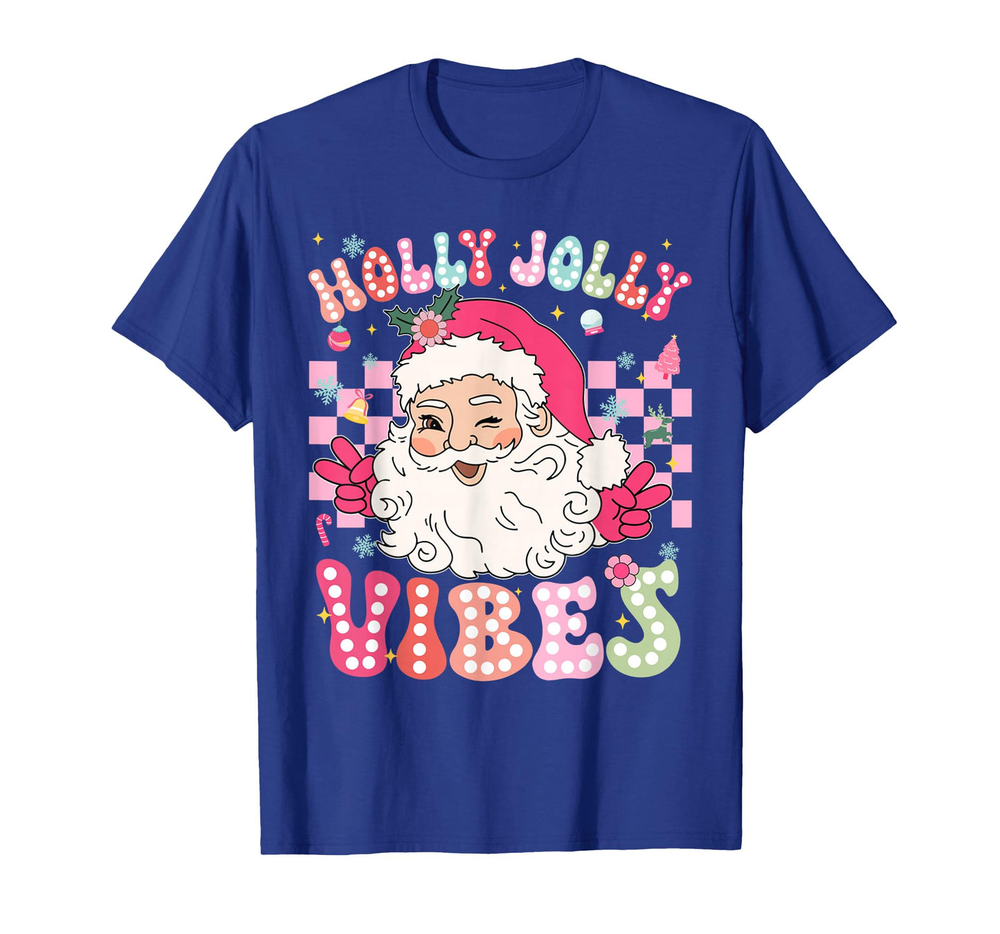 Groovy Cute Santa Claus Christmas Vibes Xmas Girls Womens T-Shirt