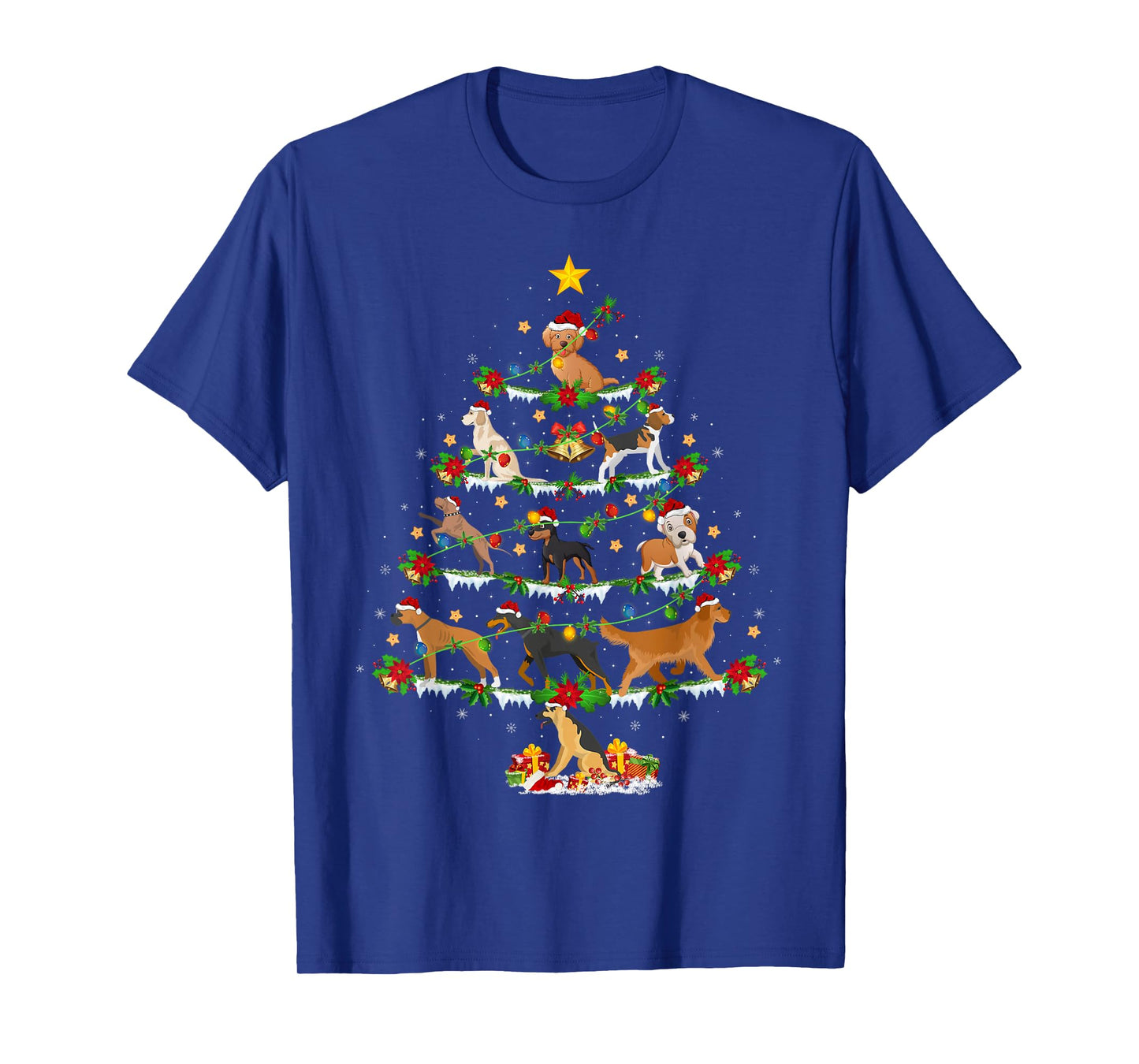 Puppy Dog Christmas Tree Lights Funny Dog Lover Xmas T-Shirt