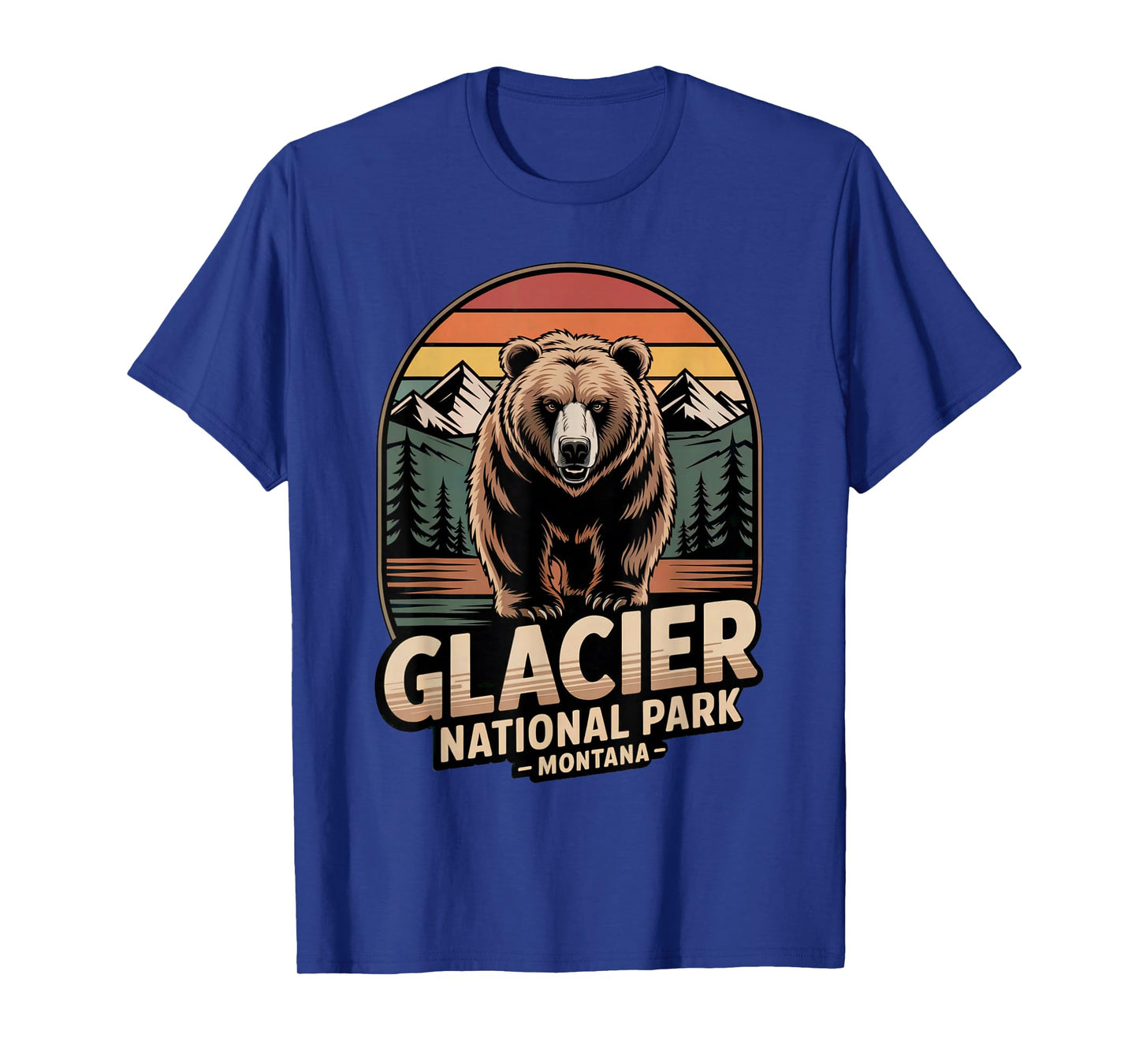 Glacier National Park Bear Vintage Montana Hiking Camping T-Shirt