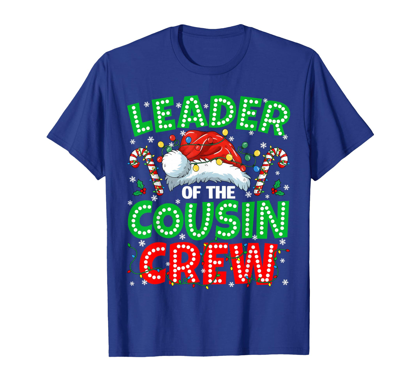 Leader of The Cousin Crew Santa Hat Christmas Xmas Kid Boy T-Shirt