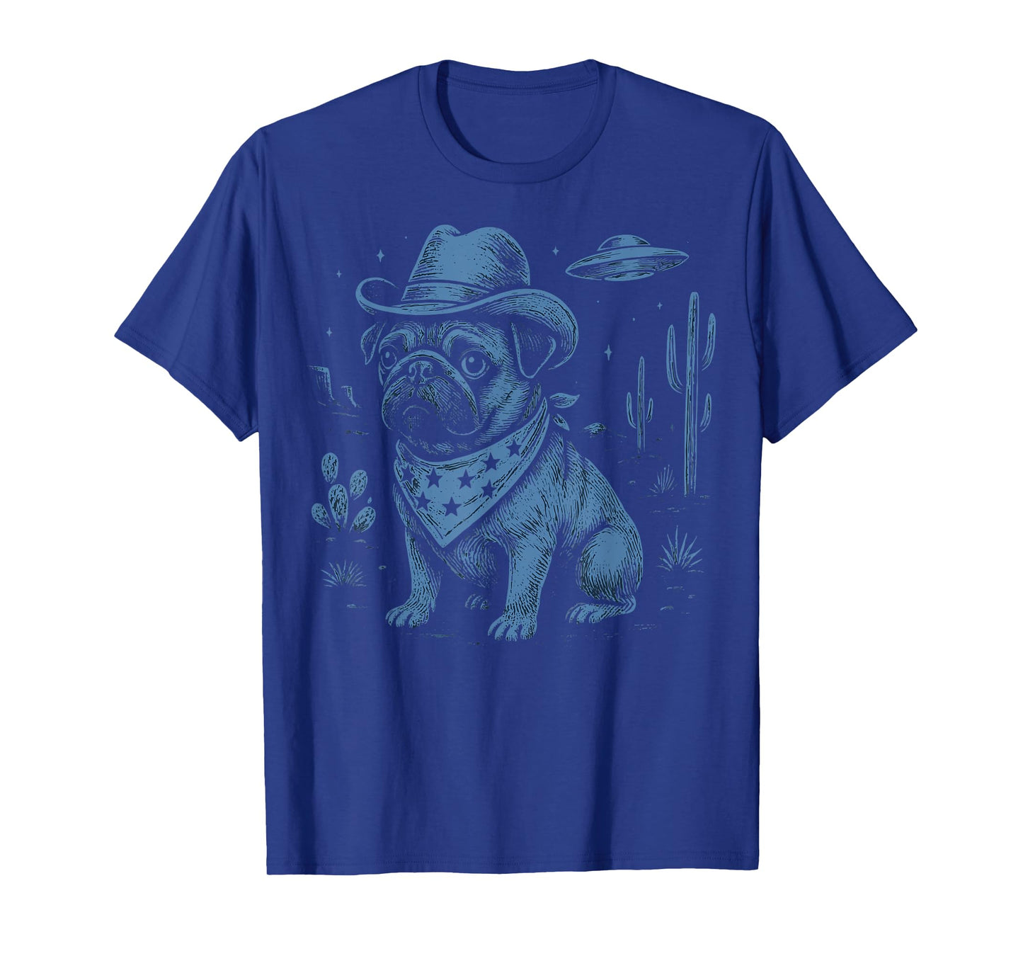 Pug Cowboy UFO T-Shirt