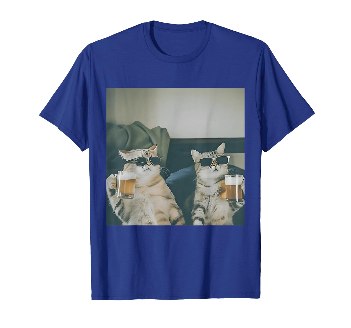 Funny Cat Drinking Beer Buddy Cat Lovers for Men Women T-Shirt