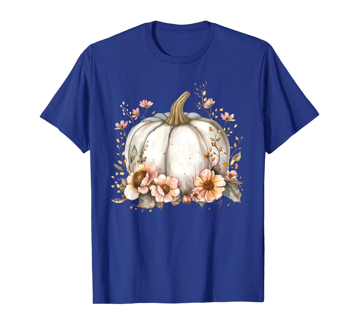 Wildflower Pumpkin Season Autumn Fall Leaves Thanksgiving T-Shirt