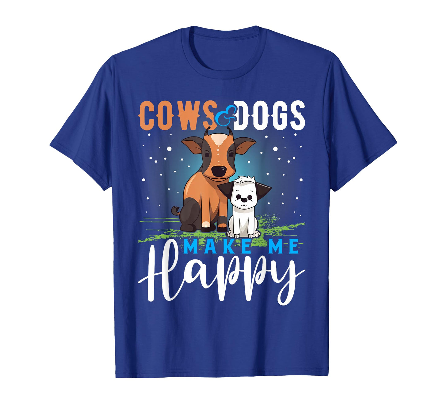 Cows and Dogs Make Me Happy T Shirt Funny Cow T-shirt Cattle T-Shirt
