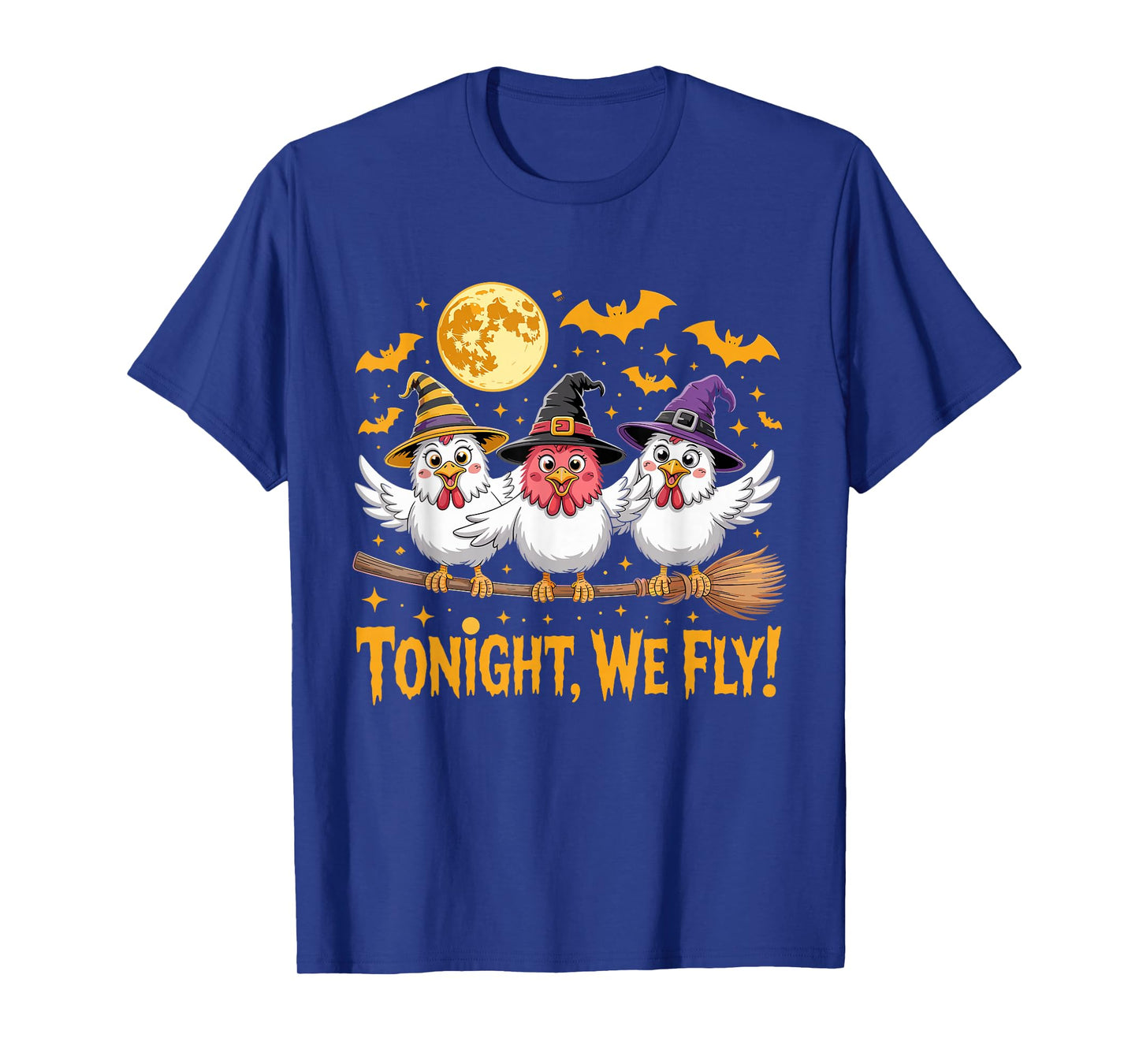 Tonight We Fly Funny Witchy Chickens Spooky Farm Halloween T-Shirt
