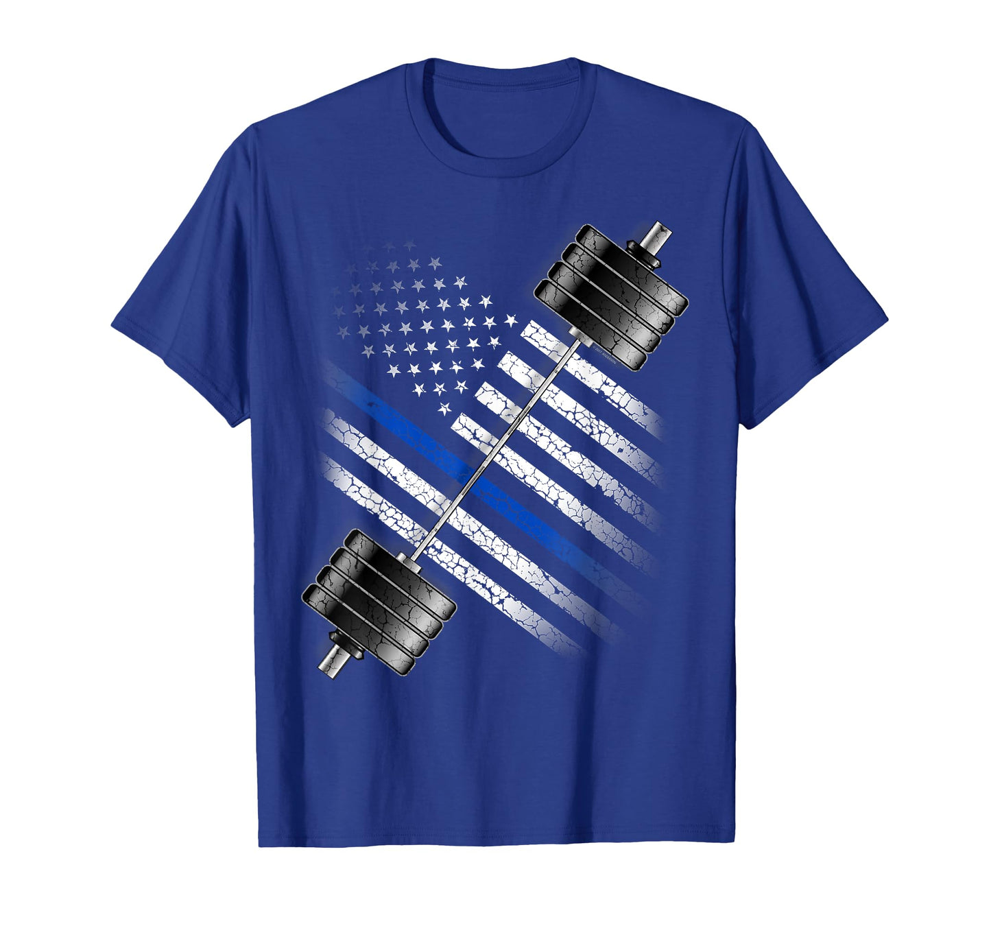 POLICEMAN and LEO POWERLIFTING - THIN BLUE LINE USA FLAG T-Shirt
