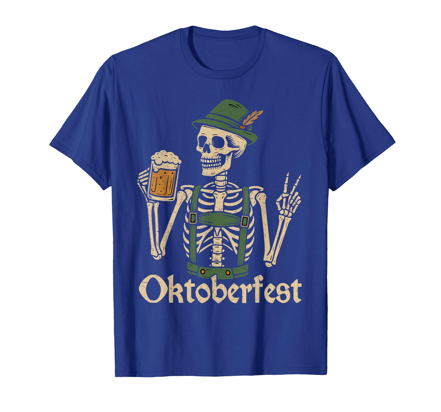 Vintage Oktoberfest Skeleton Funny German Men Women T-Shirt