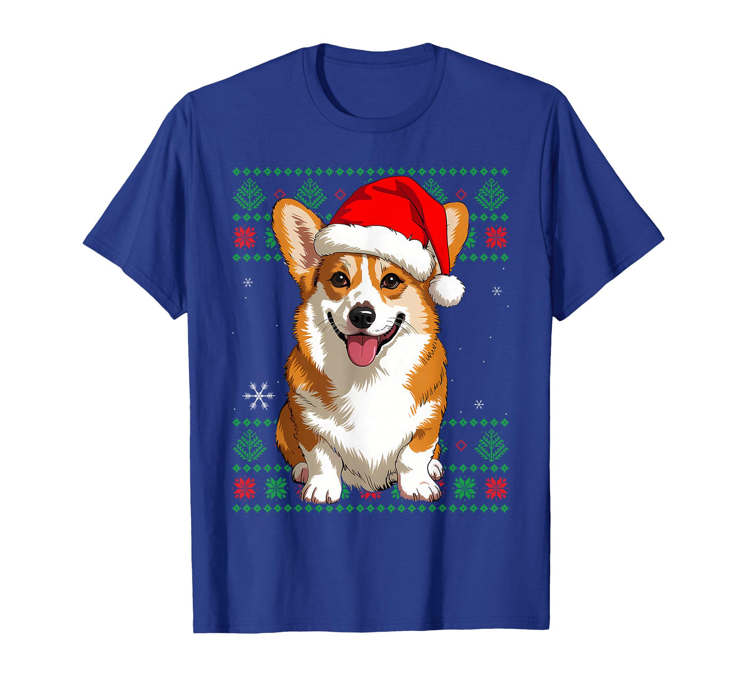 Santa Corgi Christmas Light-Ugly Sweater T-Shirt