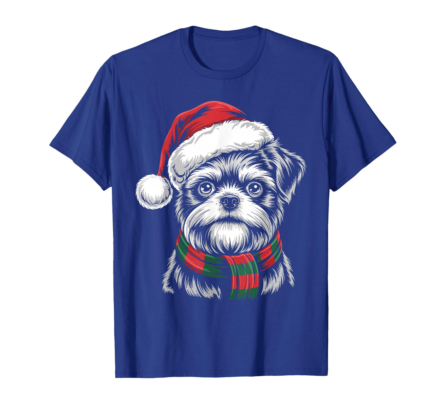 Brussels Griffon Dog Xmas Santa Hat Scarf Christmas Costume T-Shirt