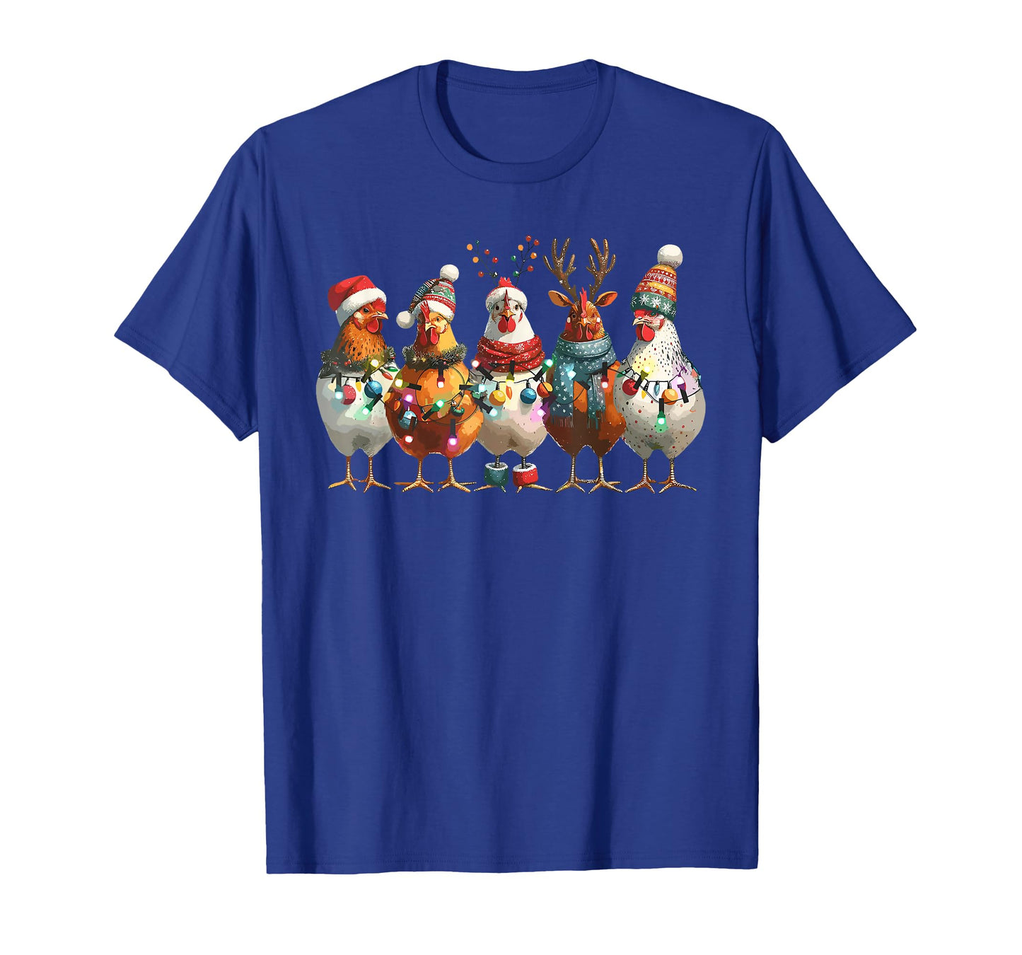 Christmas Chickens Xmas Lights Santa Xmas Pajamas Holiday T-Shirt