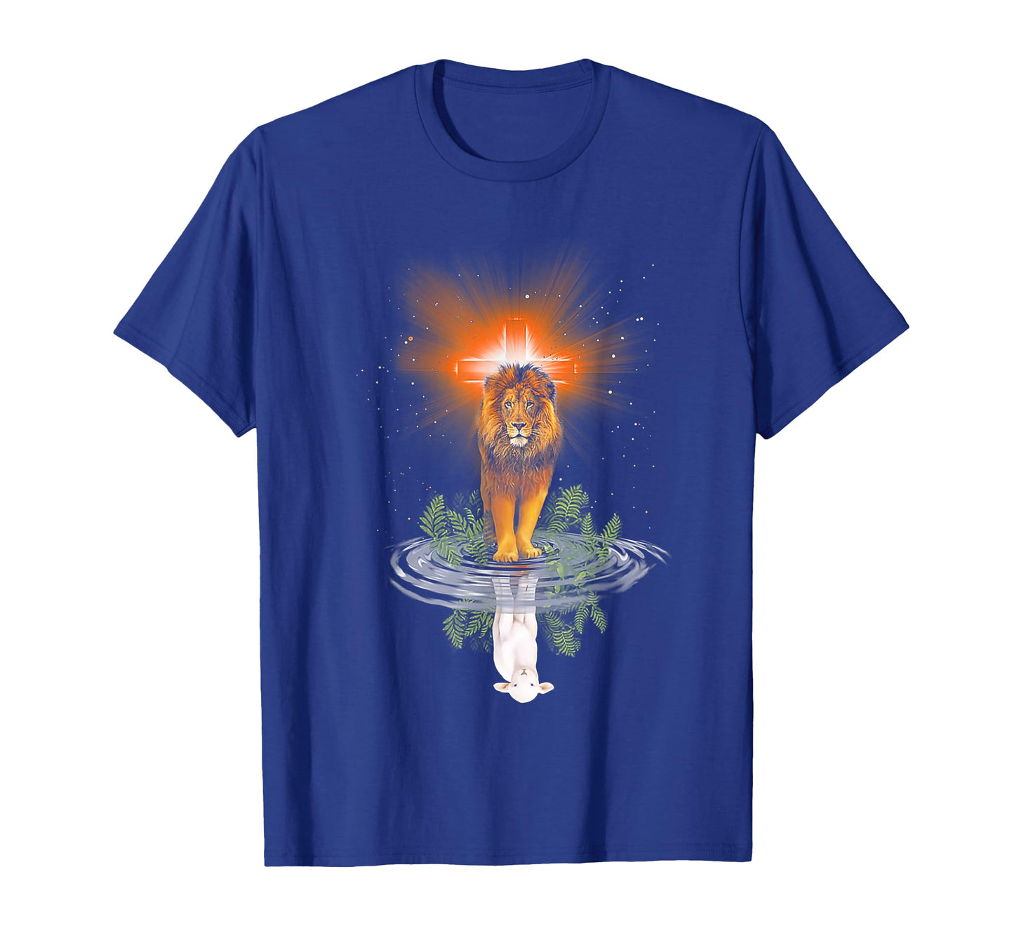 Lion Cross Jesus Reflection Water Mirror Sheep T-Shirt