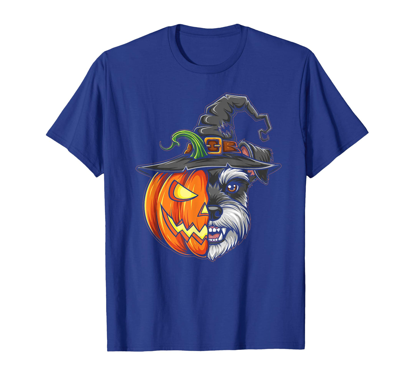 Miniature Schnauzer Dog Pumpkin Halloween Kids Mens Womens T-Shirt