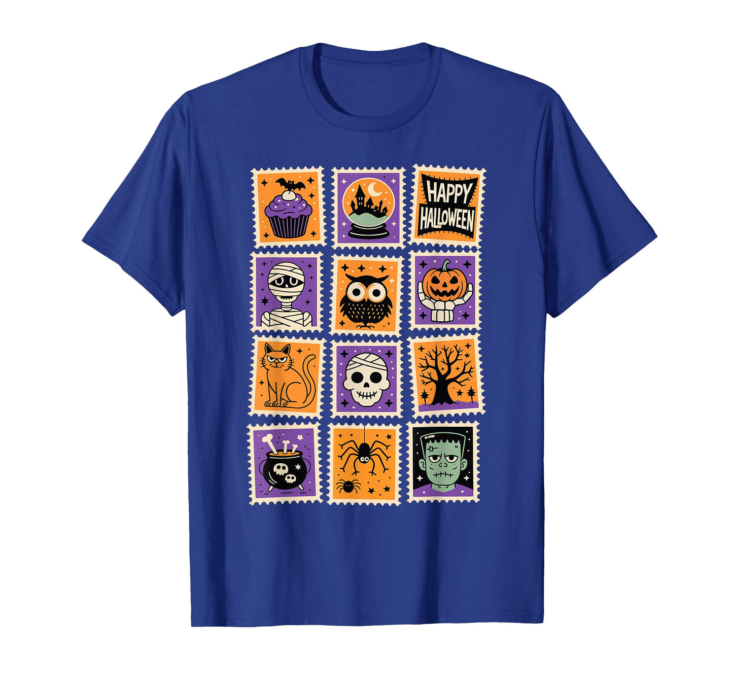 Vintage Halloween Postage Stamps Retro Spooky Cute Design T-Shirt