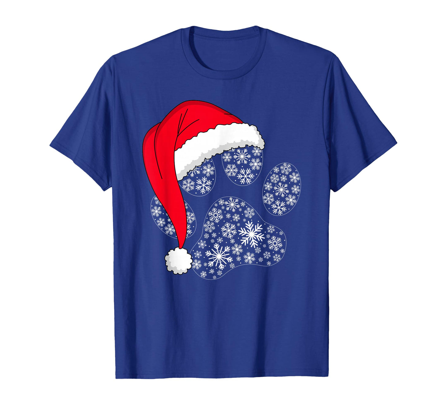 Dog Paw Christmas Santa Hat Funny Puppy Dog Lover Xmas T-Shirt