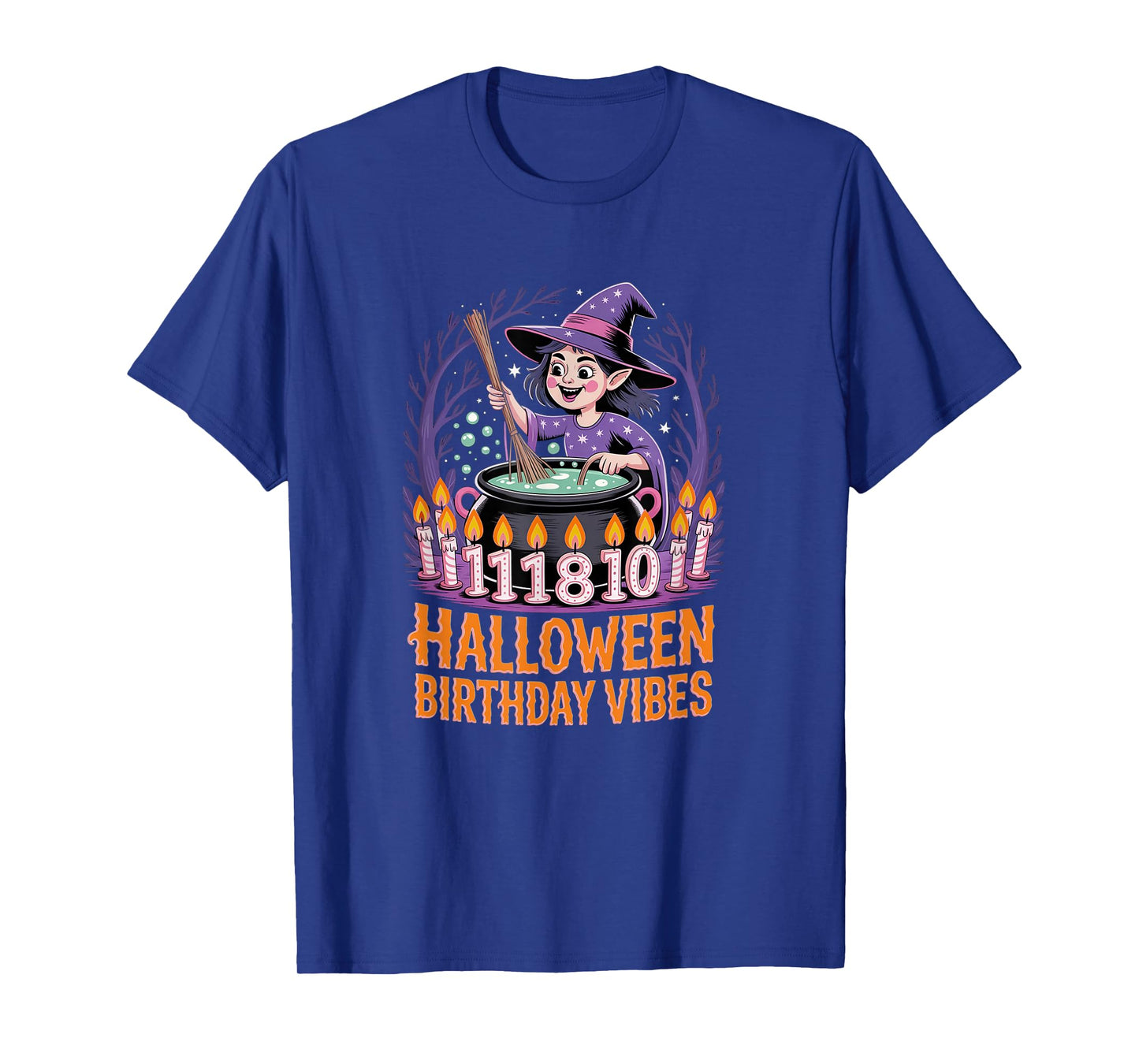 Halloween Birthday Vibes with Cute Witch T-Shirt