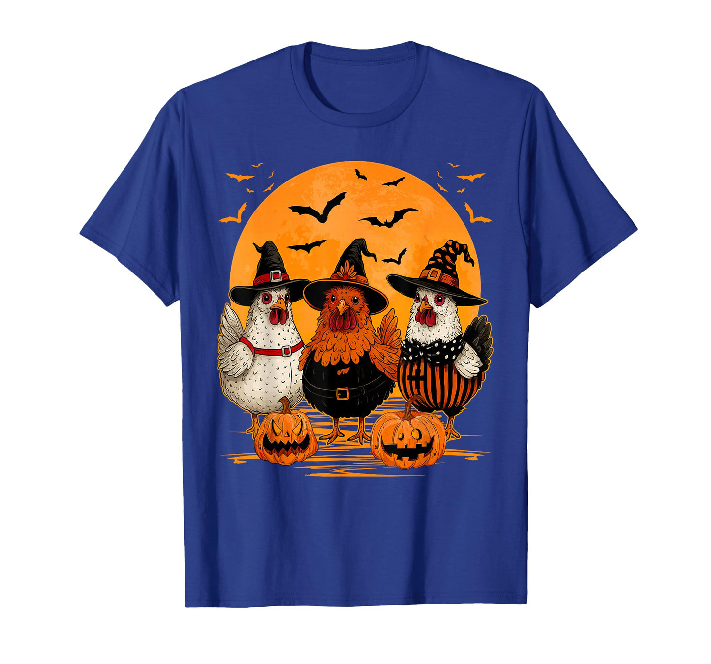 Funny Chickens in Witch Costume Happy Halloween Day Girls T-Shirt