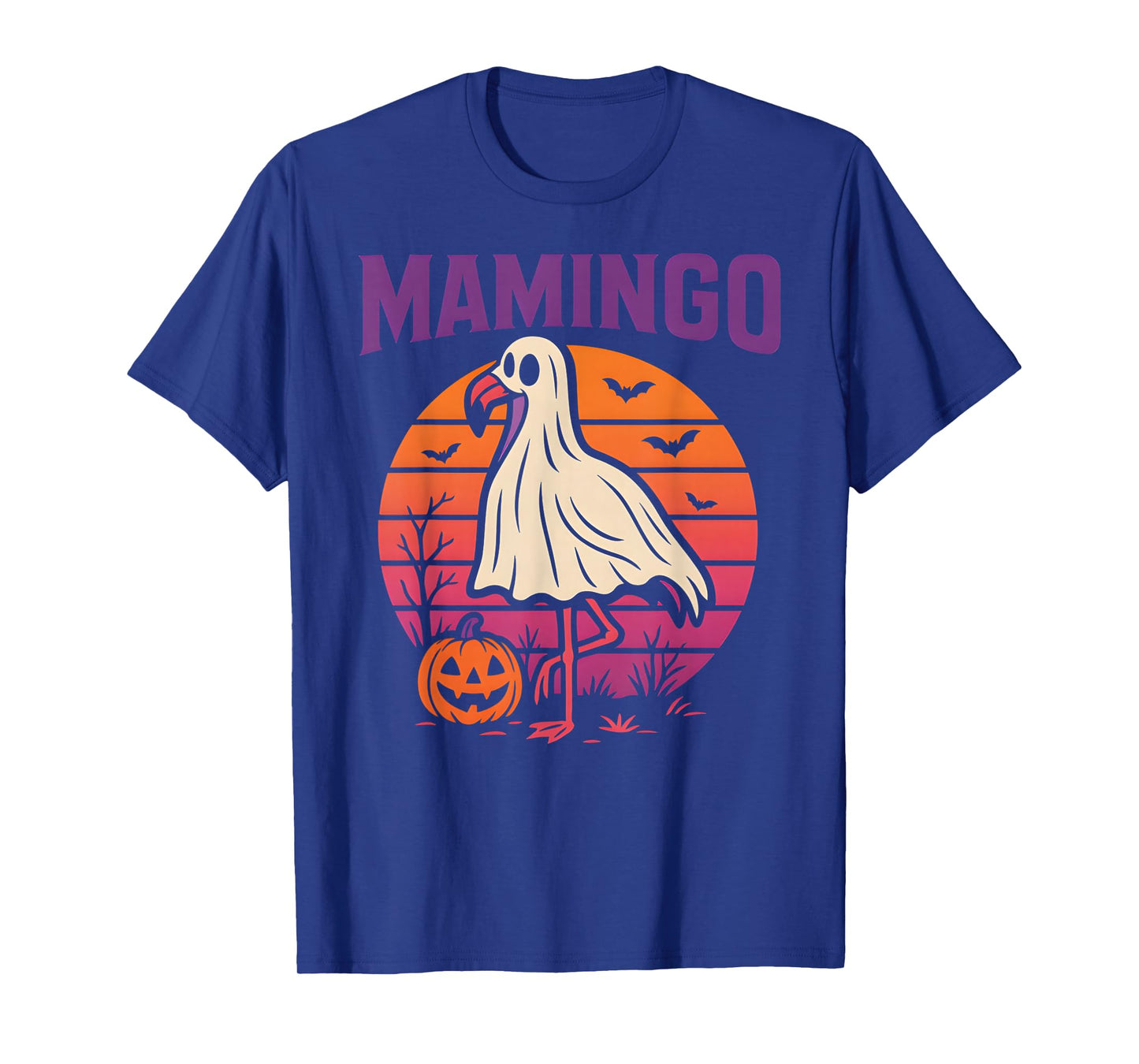 Spooky Flamingo Mamingo Fun Womens Tropical Halloween T-Shirt