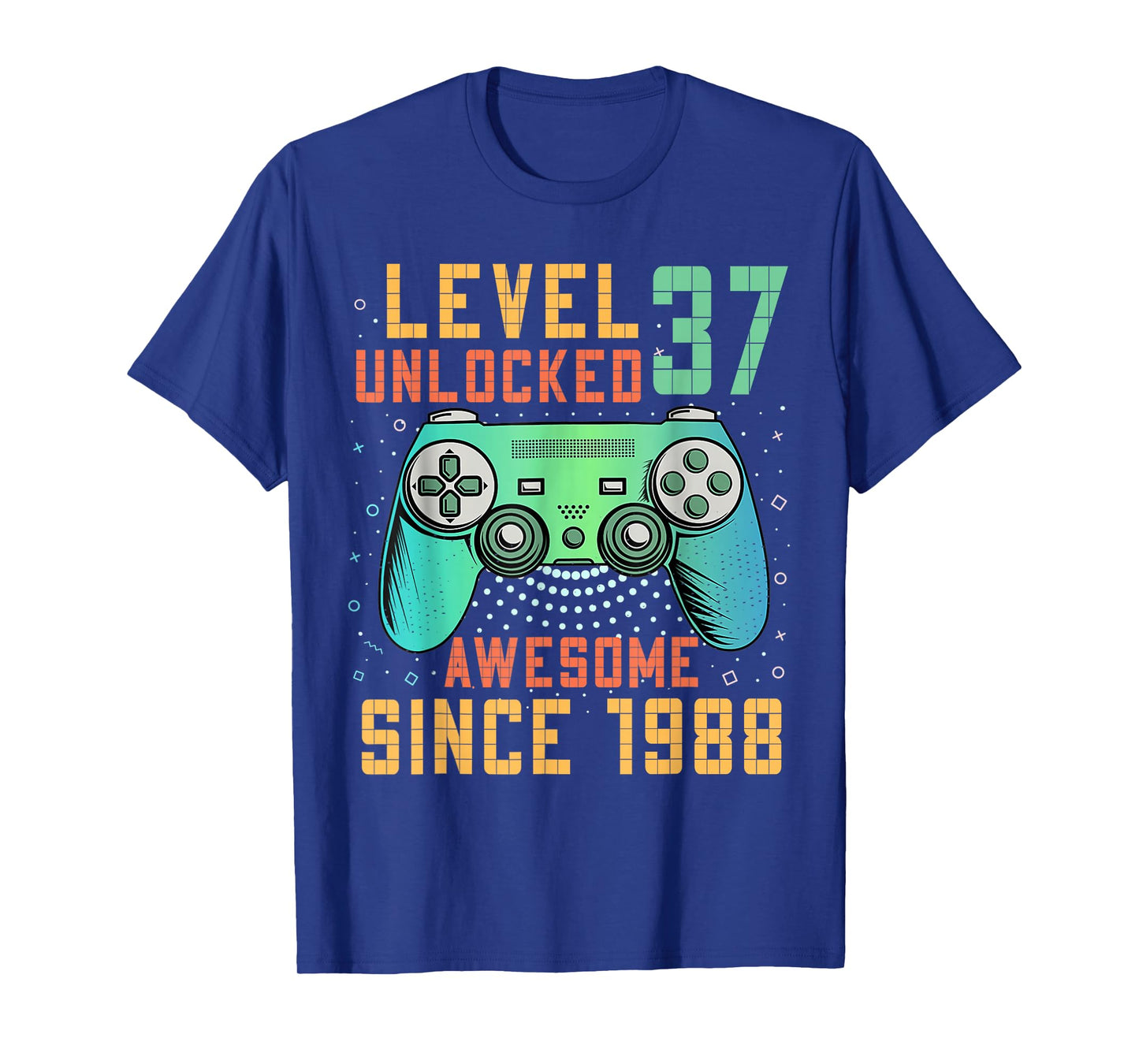 37th Birthday Gamer 37 Year Old Bday Men Game Level Unlocked T-Shirt