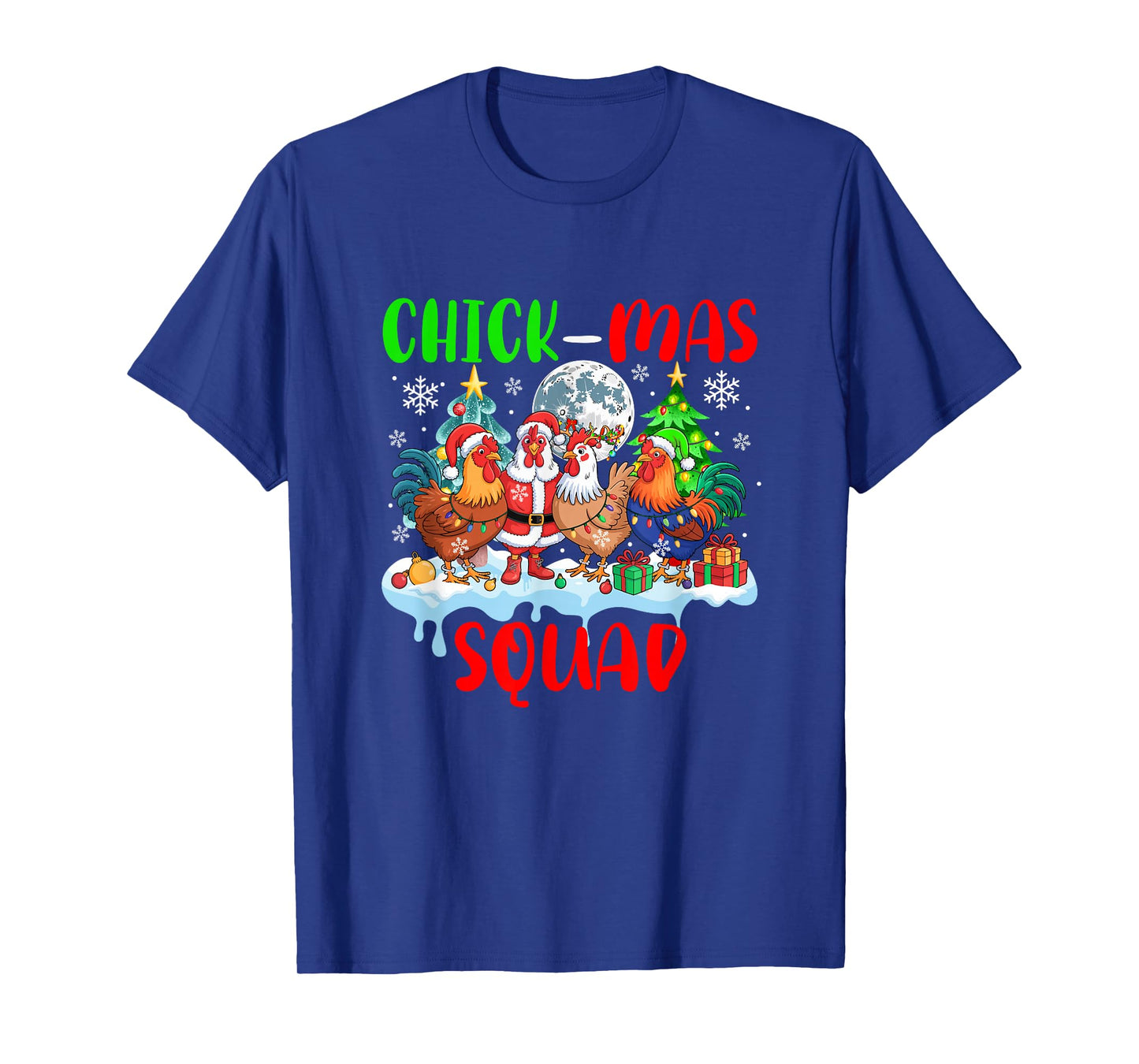 Chick Squad Xmas Group Santa Elf Chickens Farmer Rancher T-Shirt
