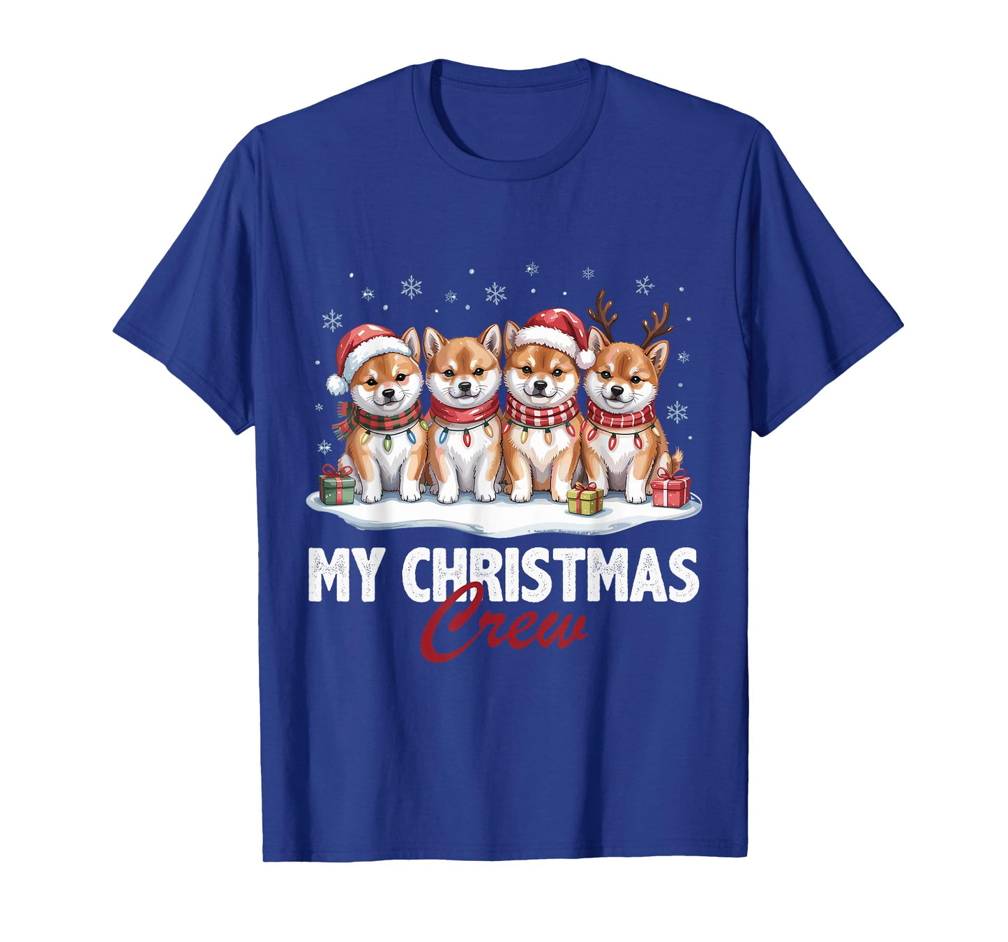 Shiba Inu Christmas Crew Funny Dog Lovers Holiday Pajama T-Shirt
