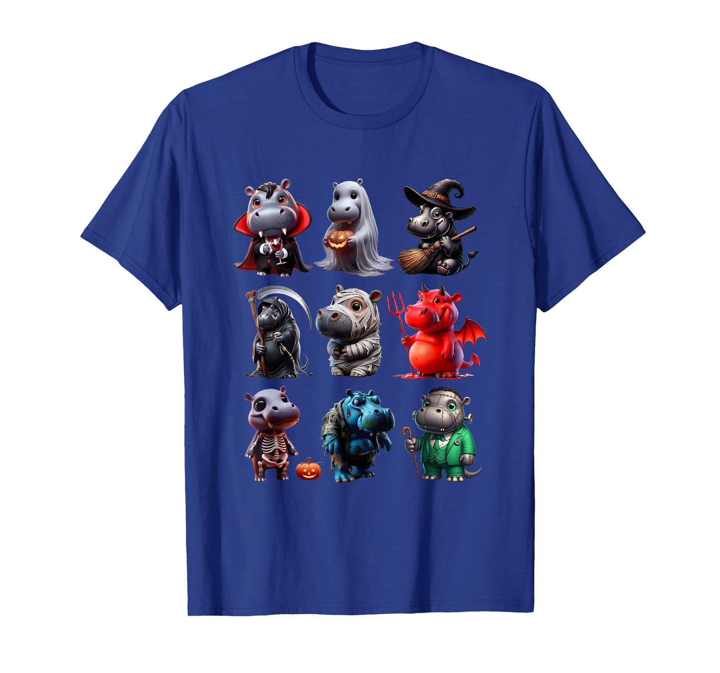 Hippo Ghost Witch Zombie Halloween Costume Hippopotamus T-Shirt
