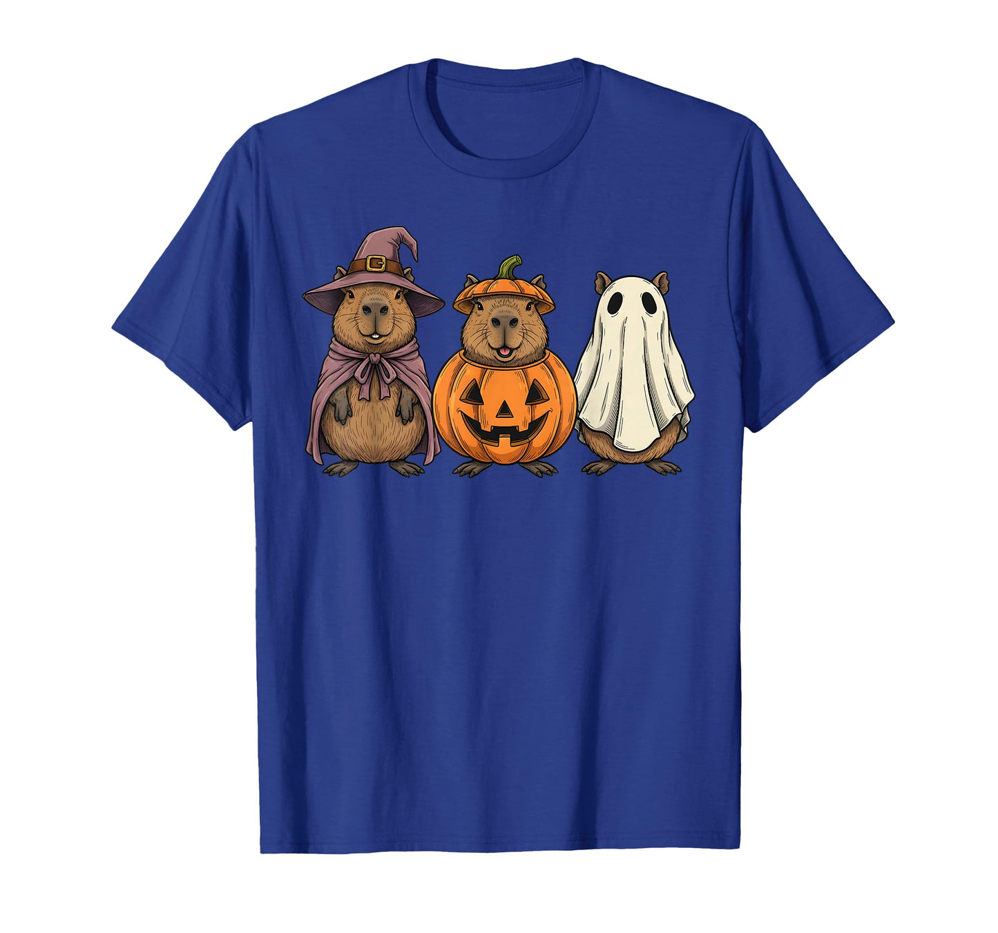 Spooky Ghost Capybara Lover Pumpkin Halloween T-Shirt