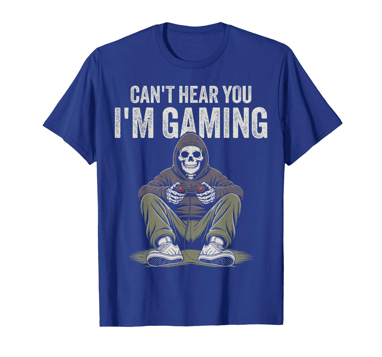 Can't Hear You I'm Gaming Funny Skeleton Gamer Boys Kids Men T-Shirt