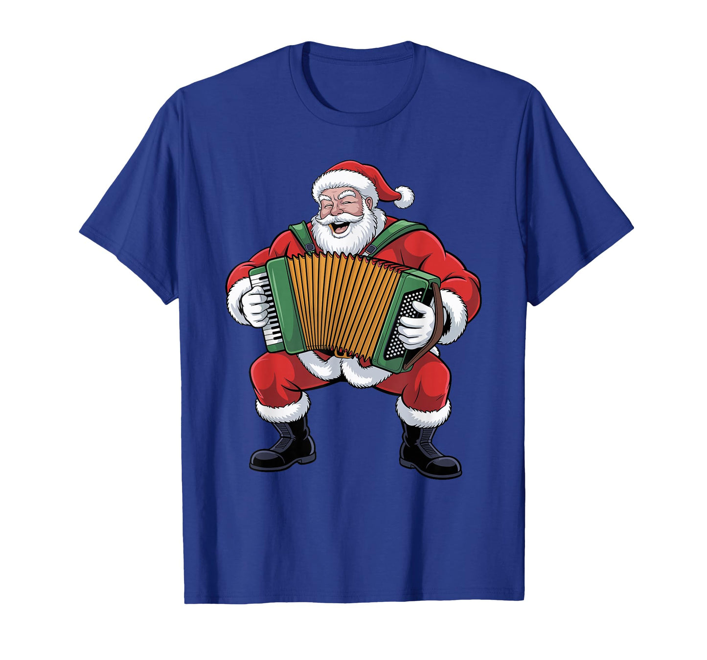 Santa Playing Accordion Funny Holiday Chrismas Xmas Pajama T-Shirt