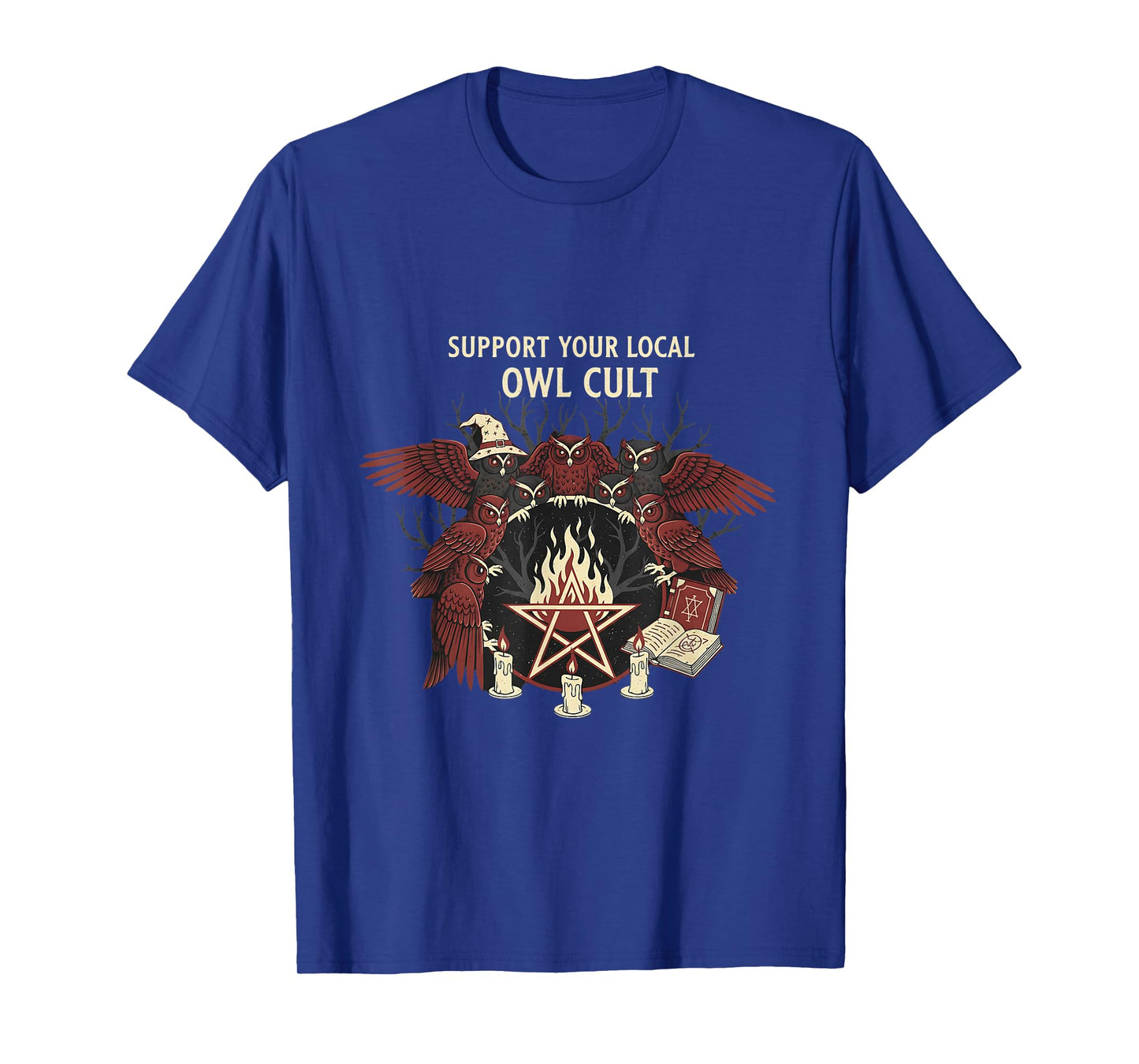 Owl Cult Funny Occult Witches Halloween Spooky Graphic T-Shirt