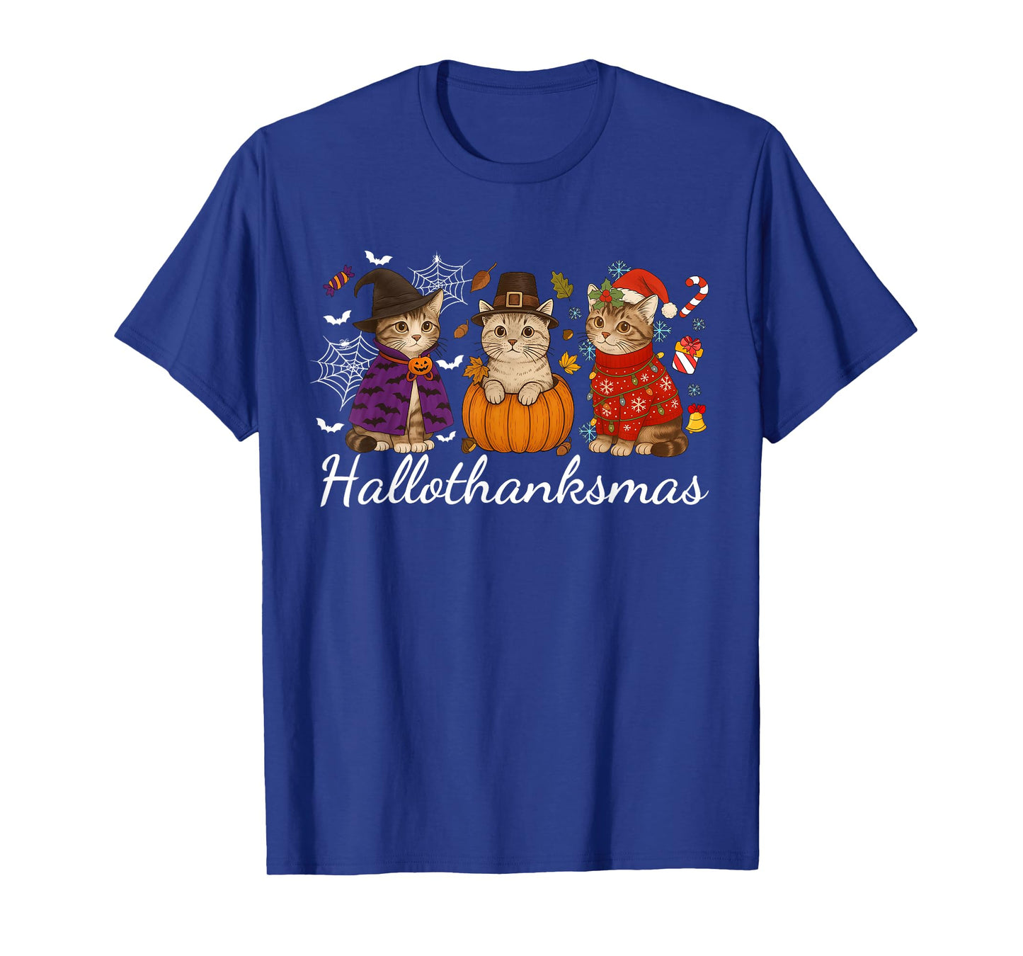 Hallothanksmas Cats Cat Lovers Costume Men Women Kids T-Shirt