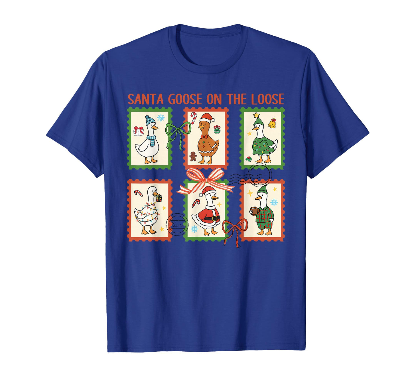 Santa Goose On The Loose Merry Goosemas Christmas Cute Xmas T-Shirt