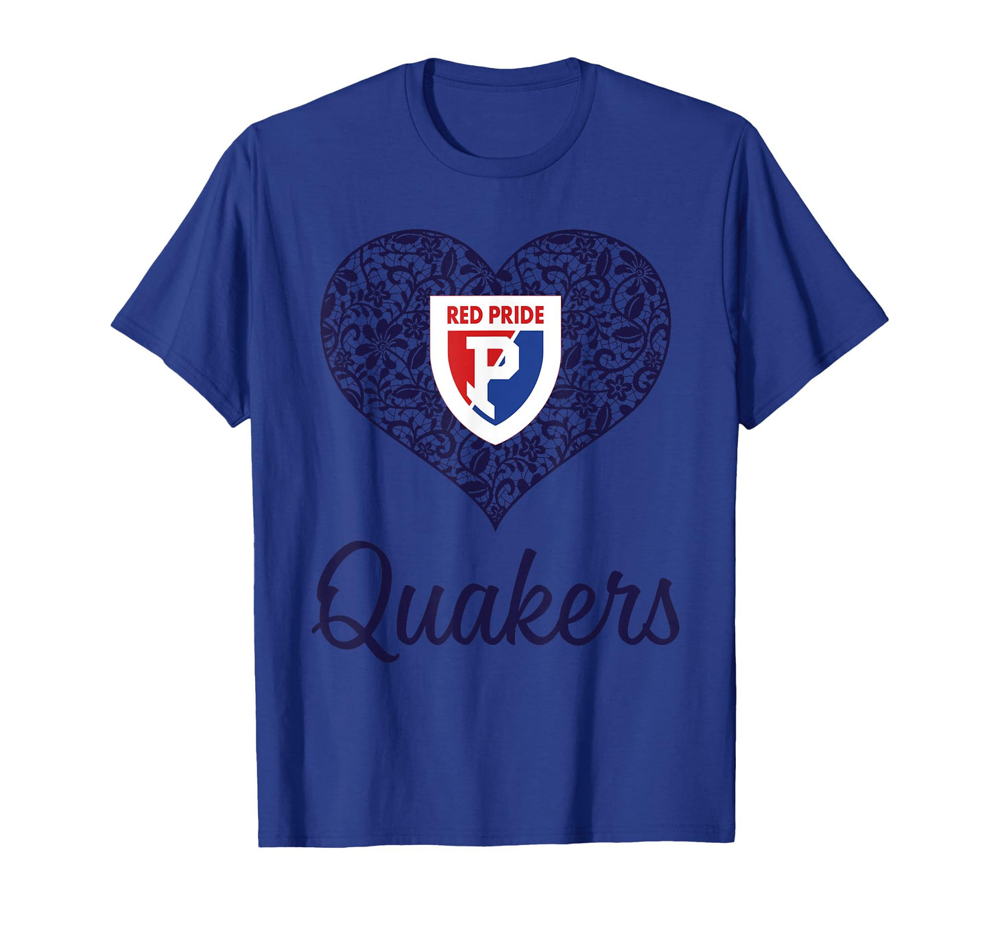 Plainfield Quakers Logo Lace Heart HS T-Shirt
