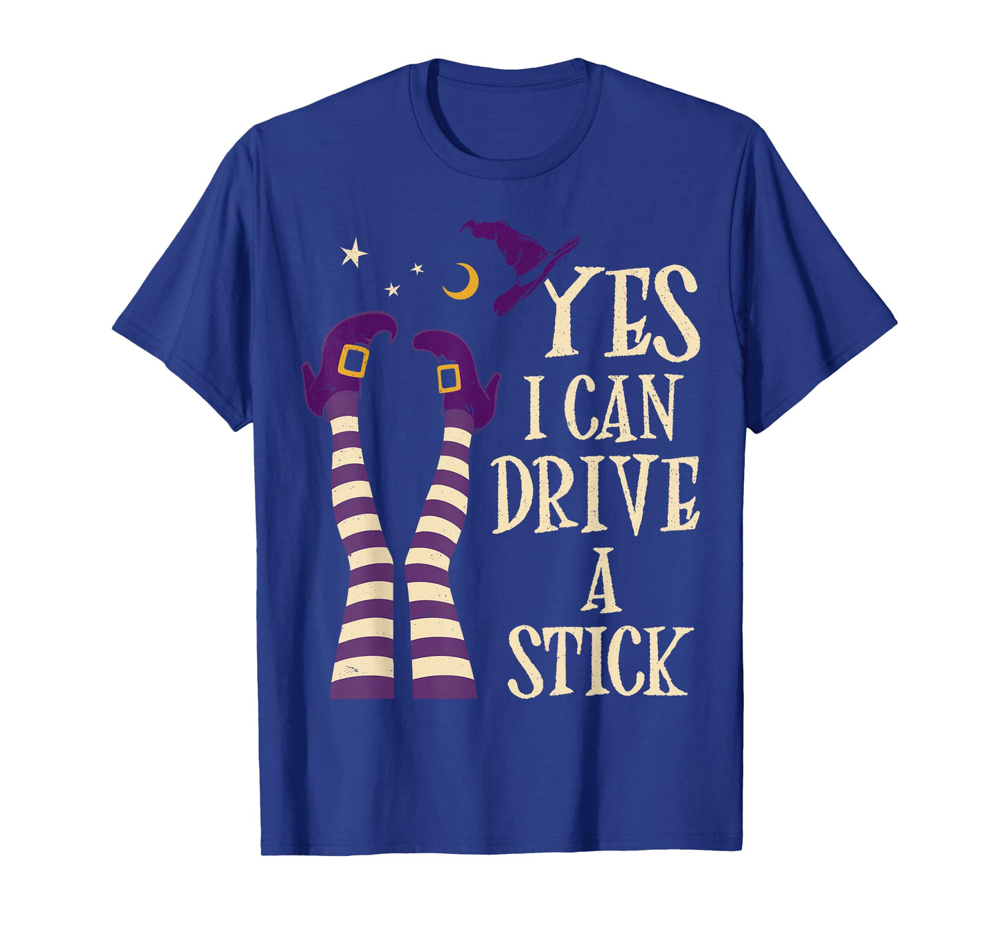Yes I Can Drive A Stick Funny Halloween Spooky Witch T-Shirt