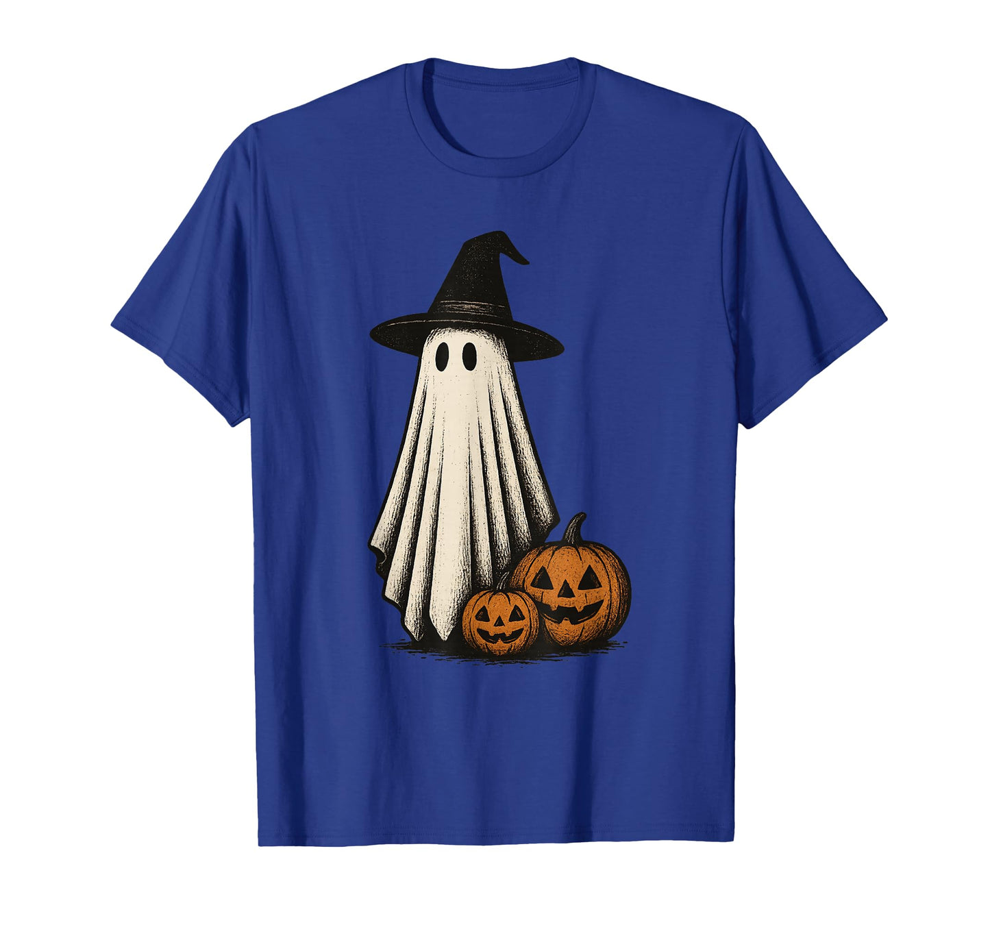 Vintage Ghost with Pumpkins Halloween Retro Spooky Graphic T-Shirt