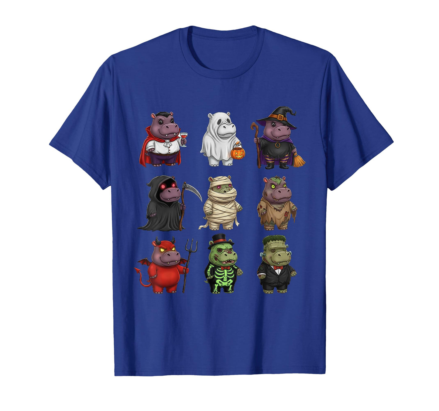 Cute Hippo Halloween Costume Characters Funny Spooky T-Shirt