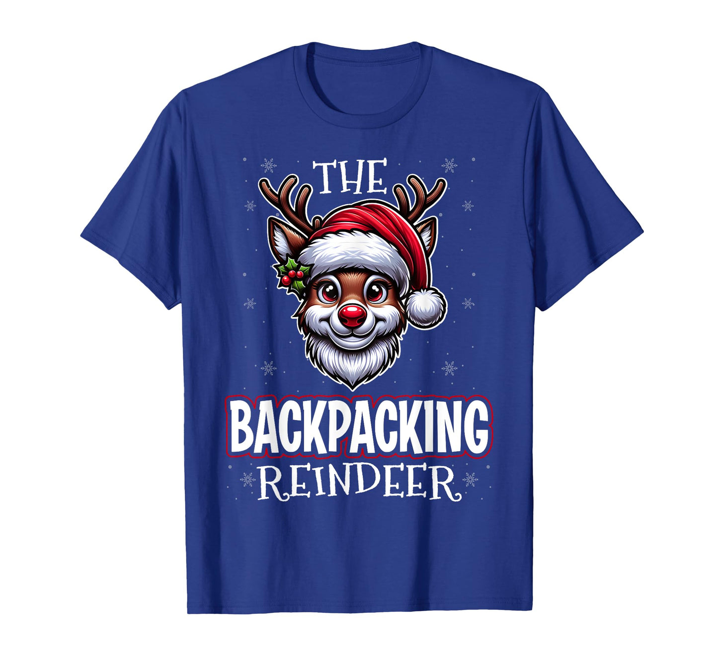 The Backpacking Reindeer - Backpacker Christmas Santa Hat T-Shirt